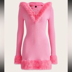 Fuzzy body con dress